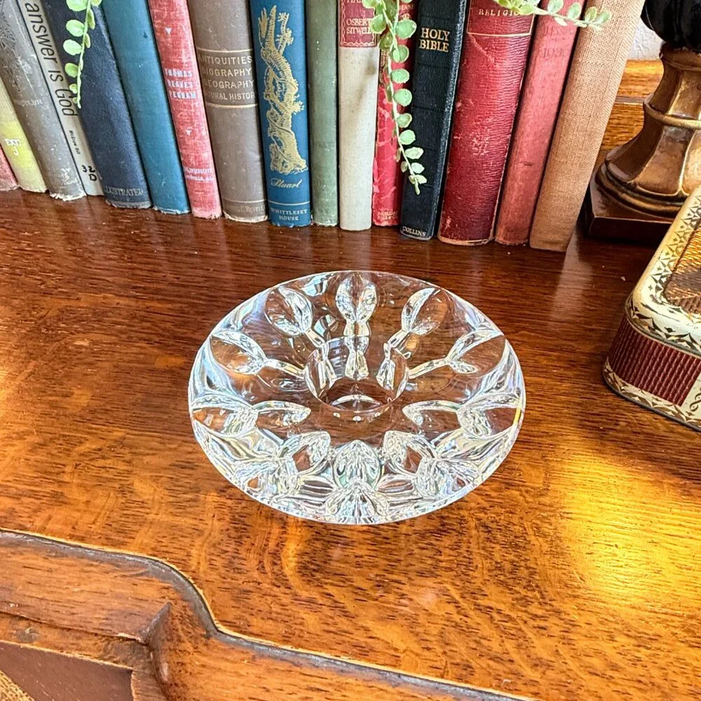 Vintage Signed Miller Rogaska Equinox Snowflake Tea light Holder